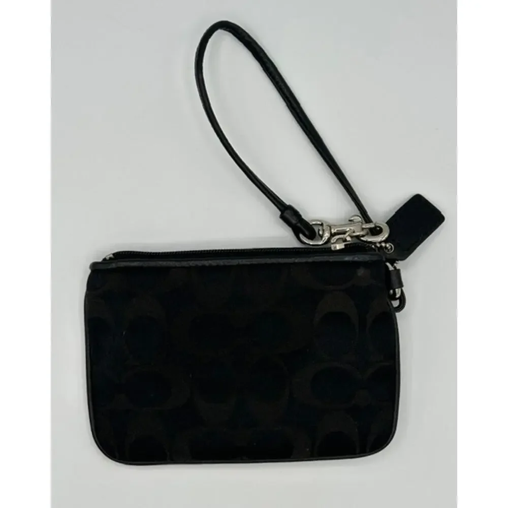 Coach Poppy Black Silver Y2K Vintage Wristlet VGUC